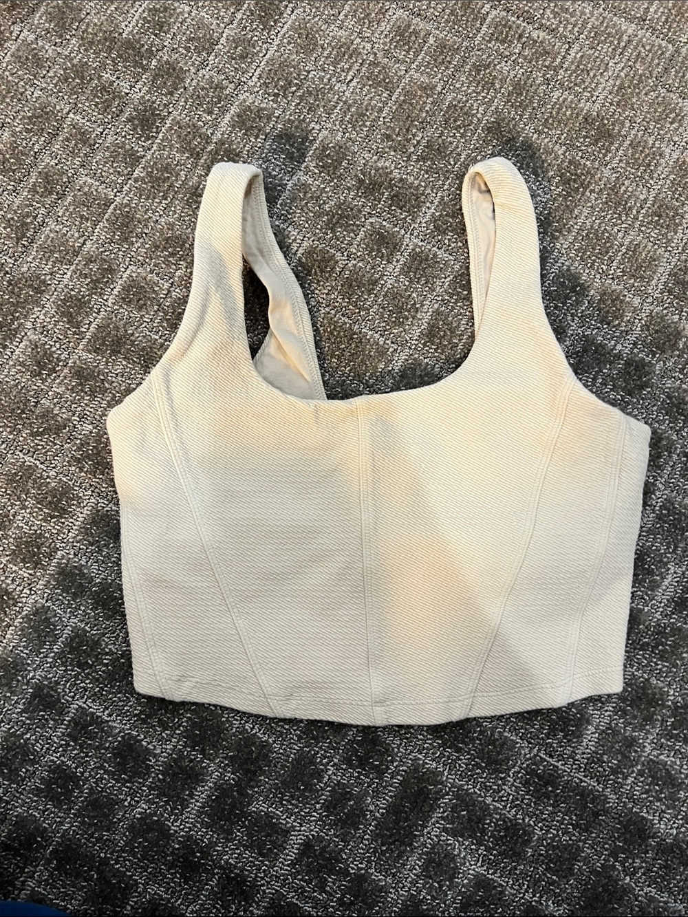 aerie Cream Textured Crop Tank
